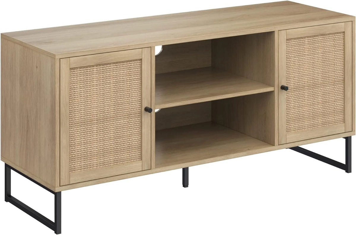 Oak TV Stand with Doors V48932