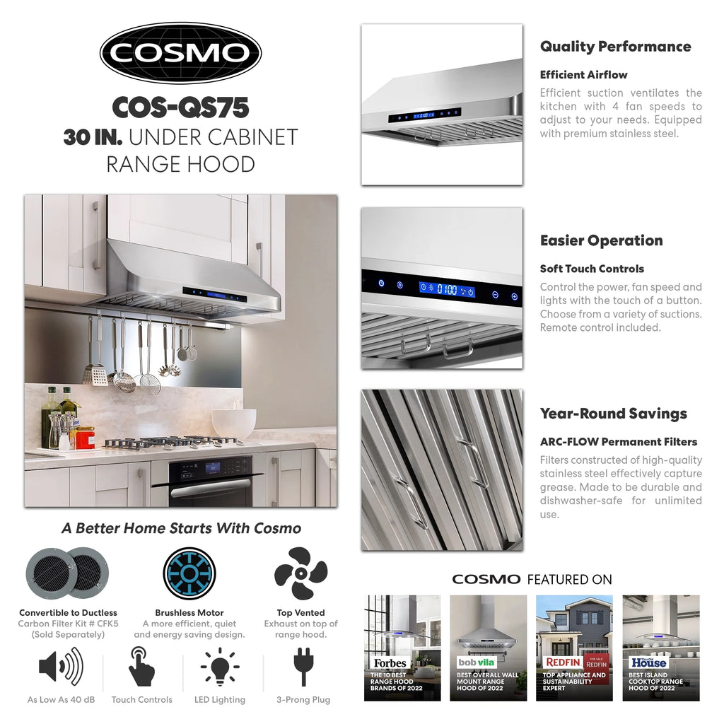 36 in. Ducted Under Cabinet Range Hood in Stainless Steel N694