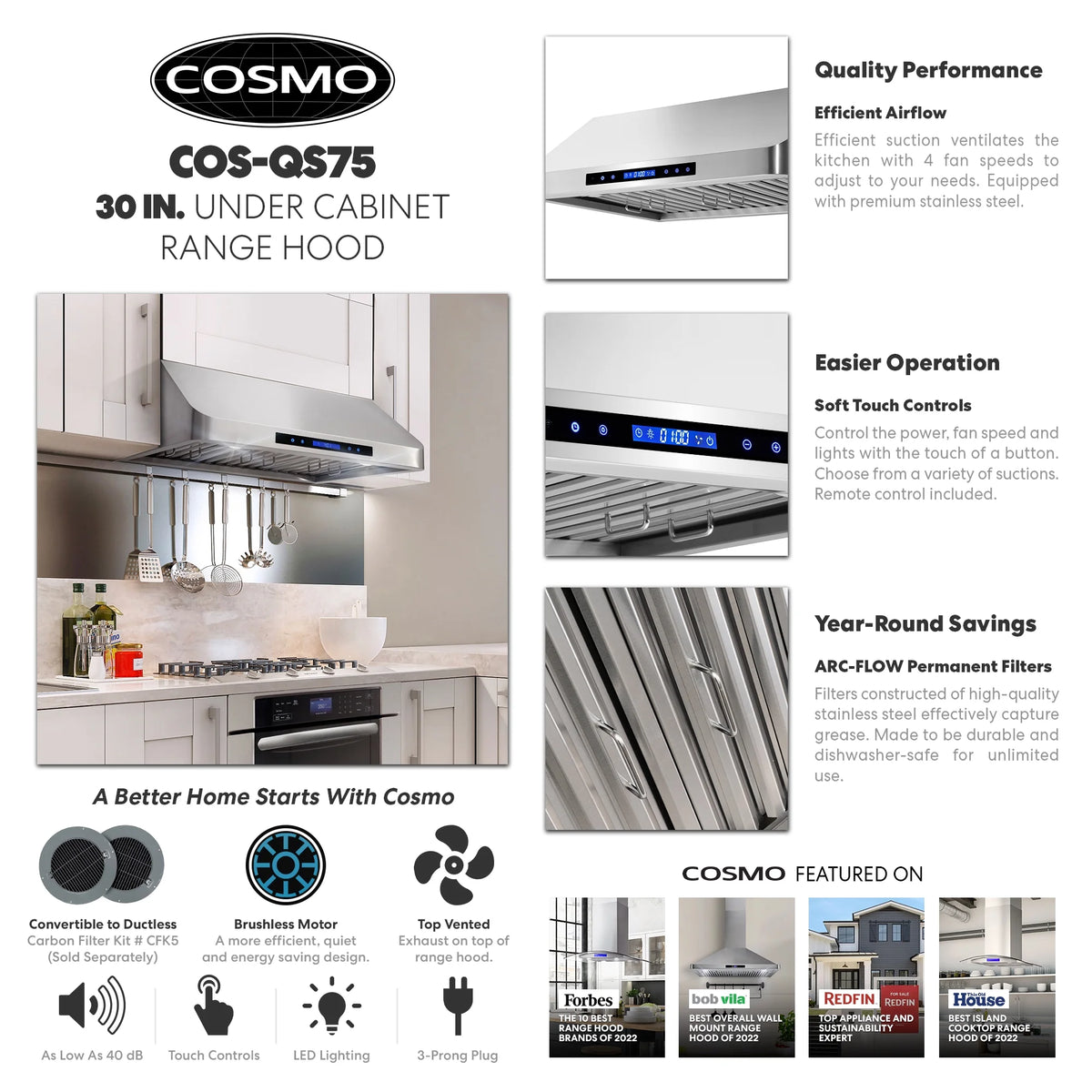 36 in. Ducted Under Cabinet Range Hood in Stainless Steel N694