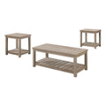 3-Piece Wood Coffee Table Set in Gray A57790