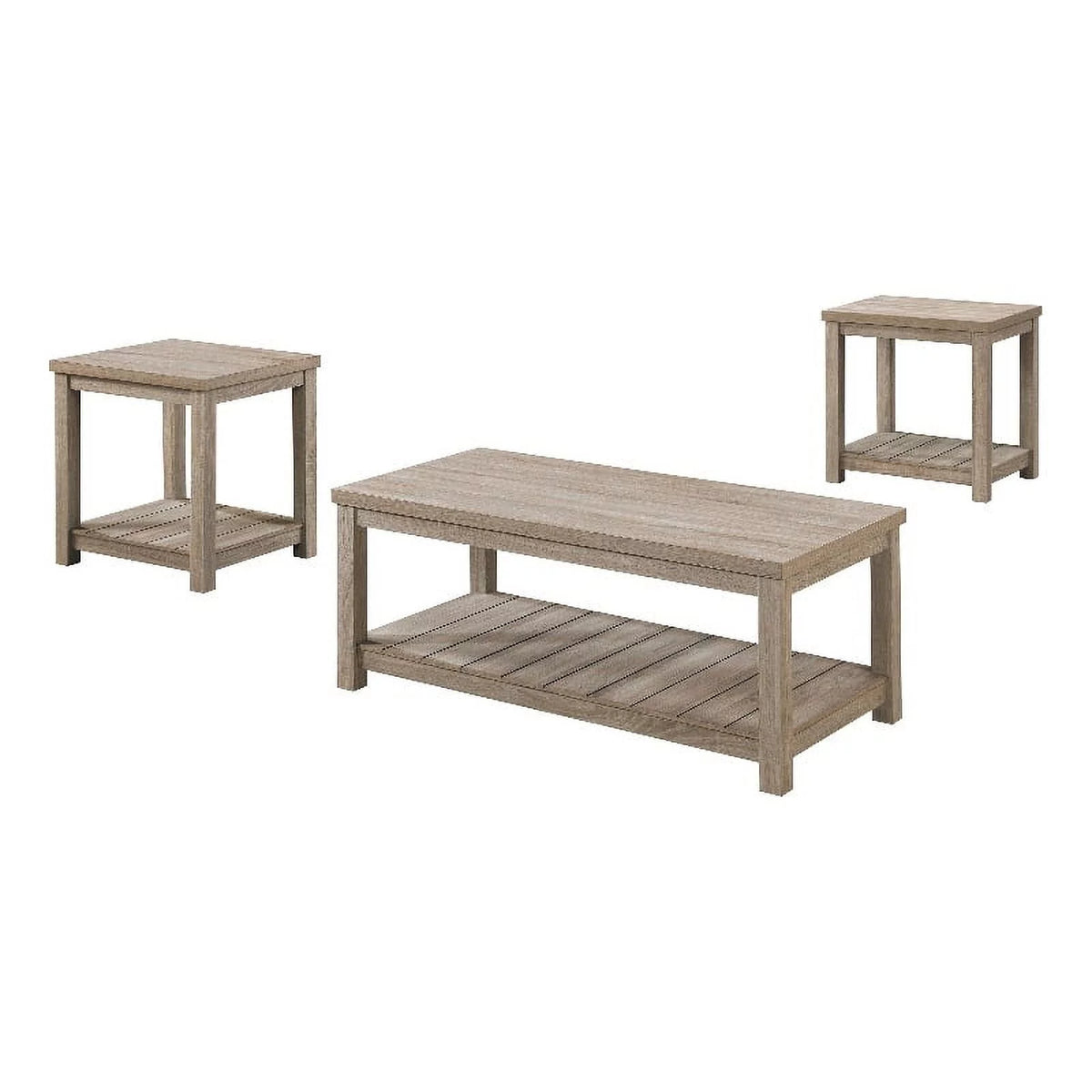3-Piece Wood Coffee Table Set in Gray A57790