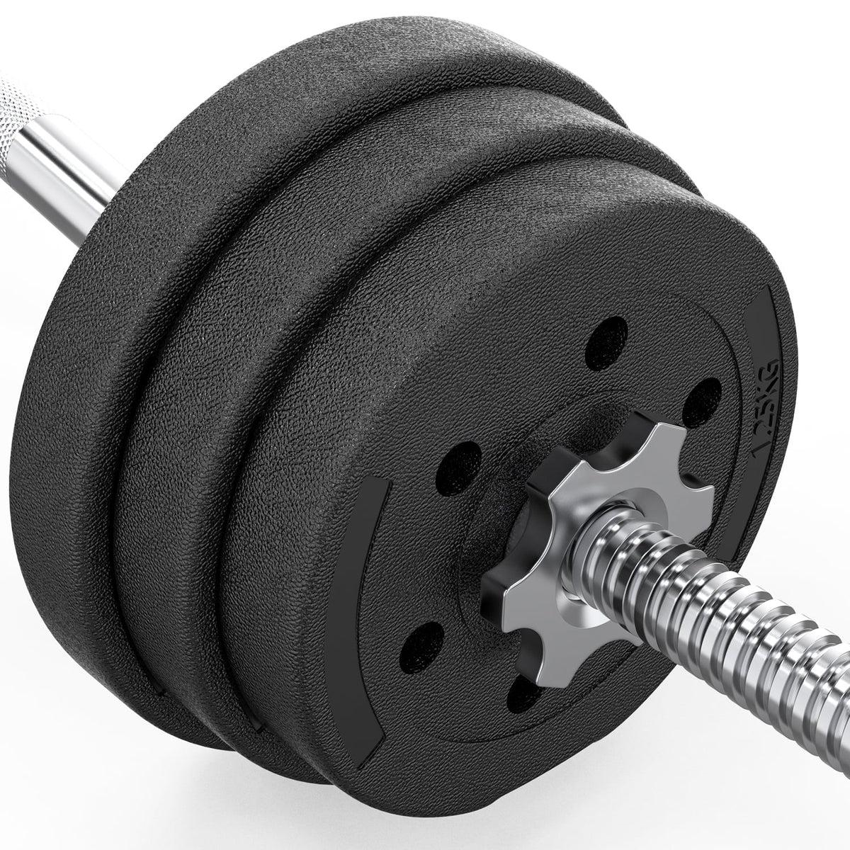 66LB 2 in 1 Adjustable Dumbbell Set with Connecting Rod Black Z82243