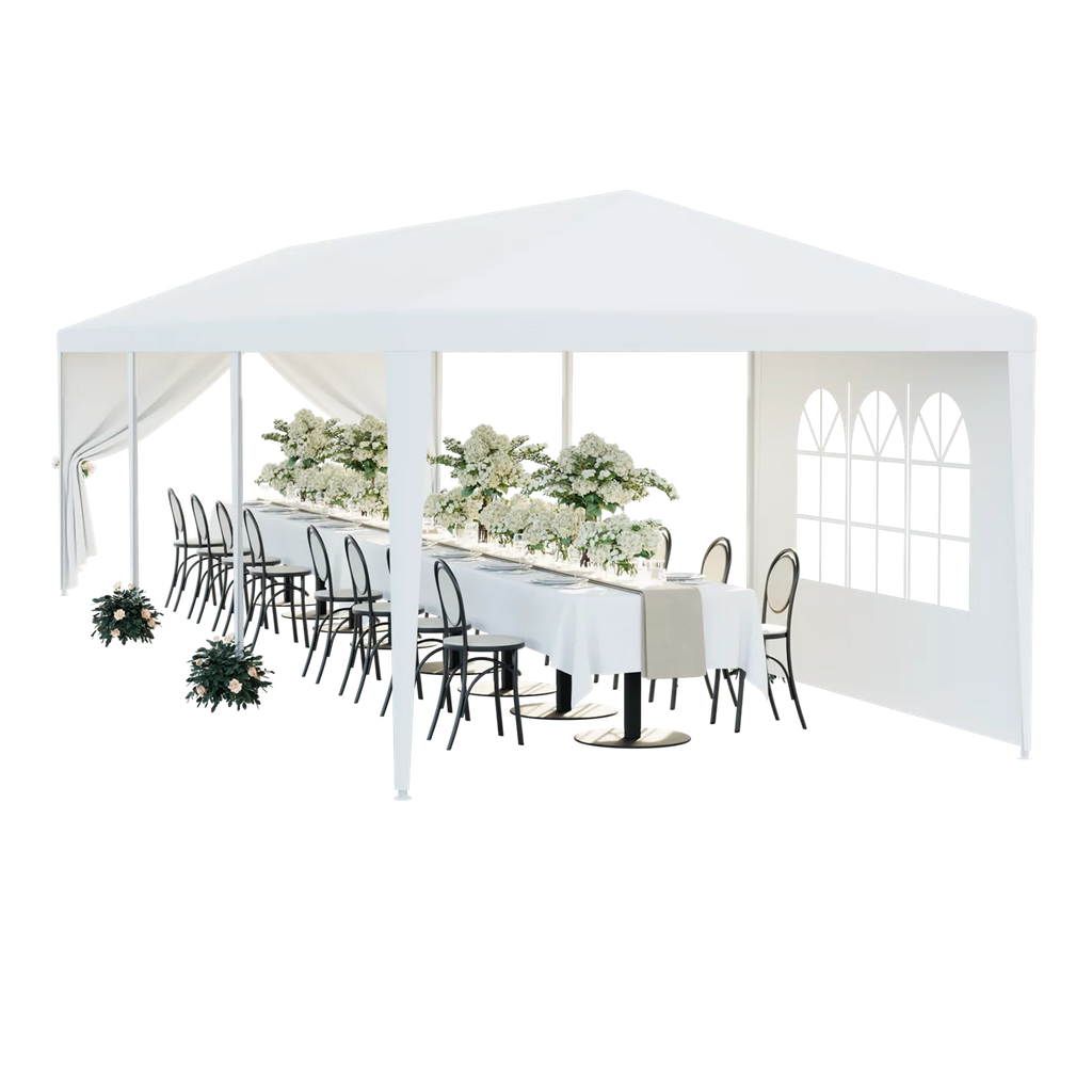 White Waterproof Canopy Tent Set 10 x 30' V974