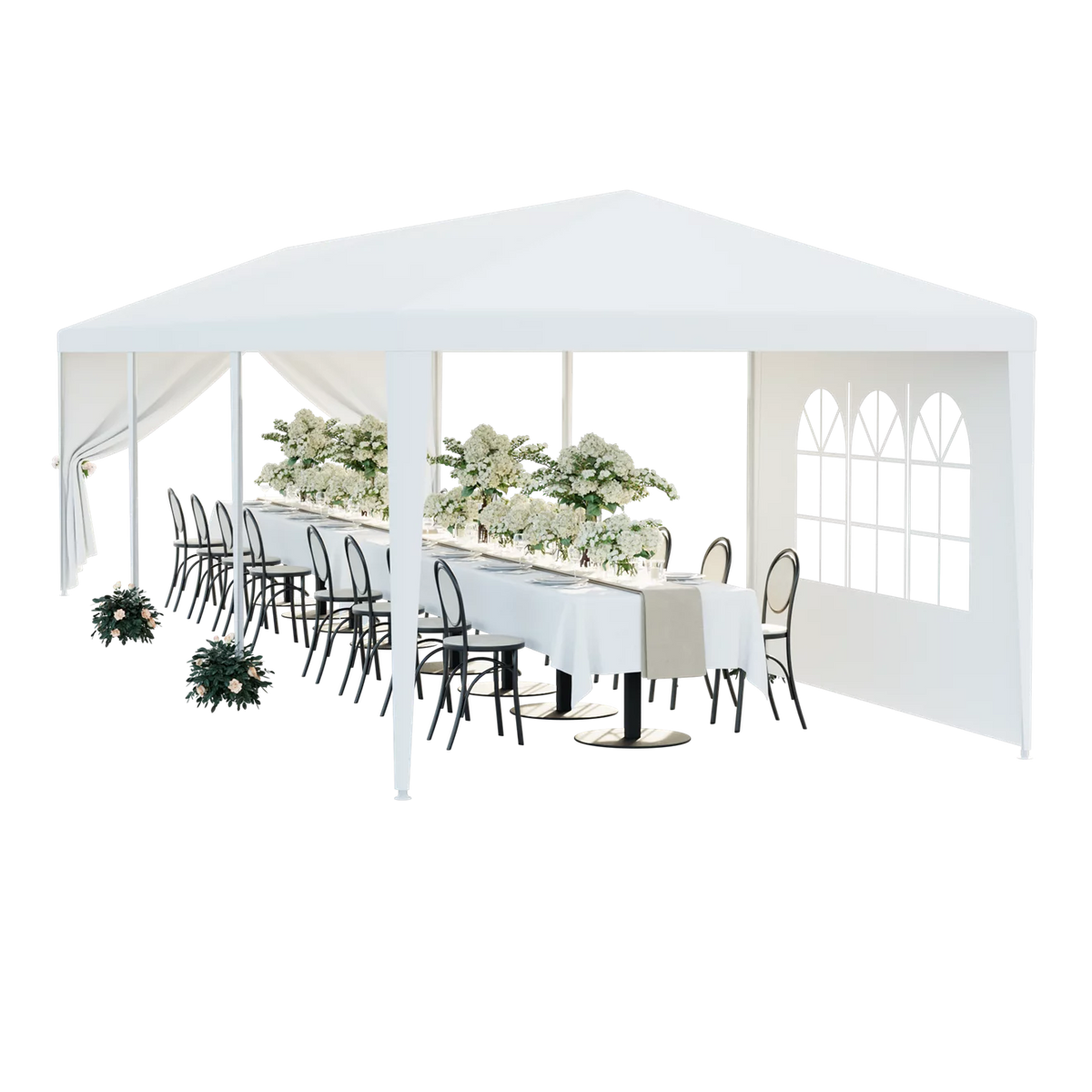 White Waterproof Canopy Tent Set 10 x 30' V974