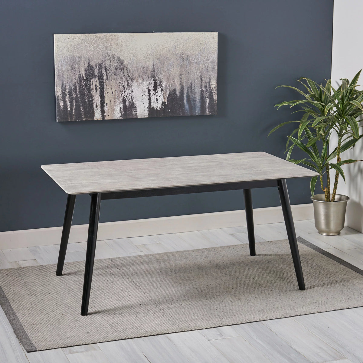 Gray Resin Rectangular Dining Table S55167