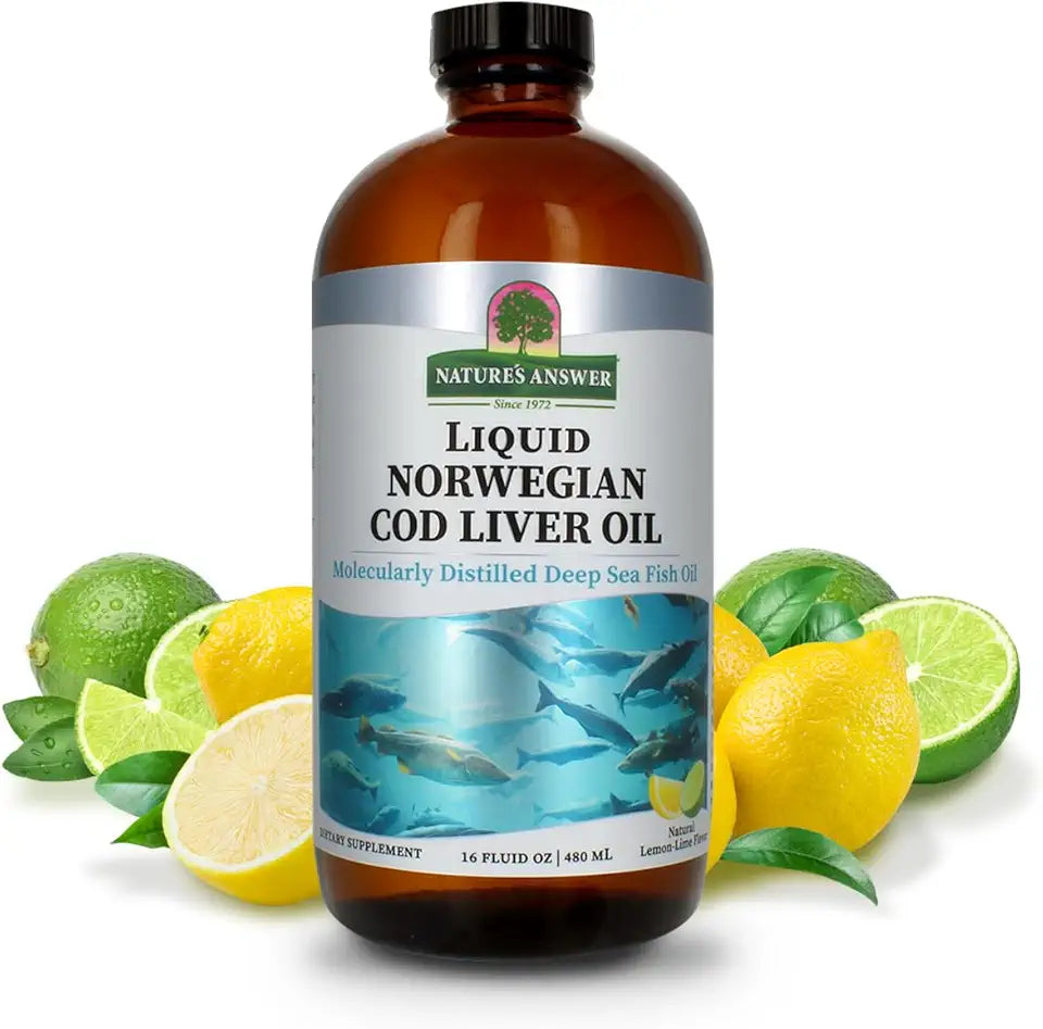 Cod Liver Oil Liquid Supplement 16 Fluid Ounces Pack of 2 Y1820