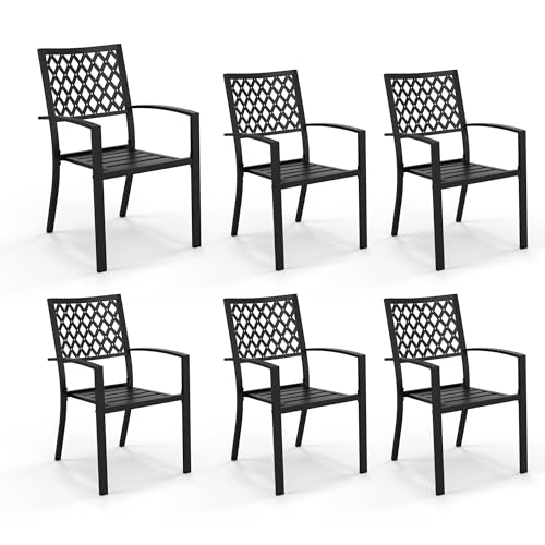 Black Set of 2 Metal Patio Dining Chairs C1040