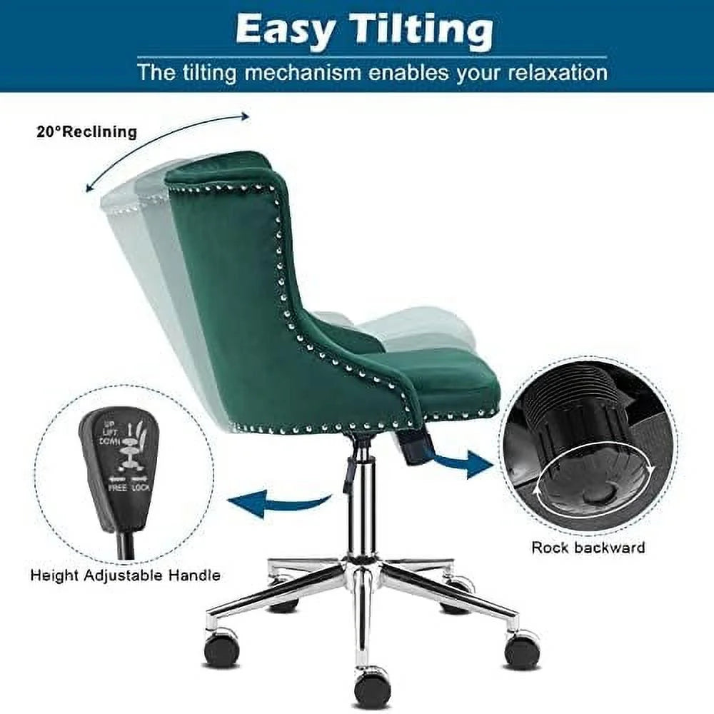 Microfiber Rustic Swivel Desk Chair with Wheels B128159