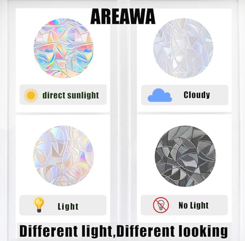 Window Clings, Non Adhesive Prismatic Rainbow Snowflake (28pcs) T8216