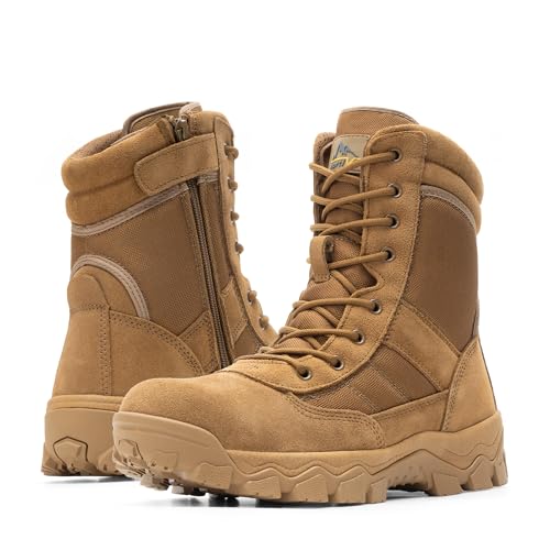 Men's Tactical Work Boots Side Zipper 8 Inches F44347