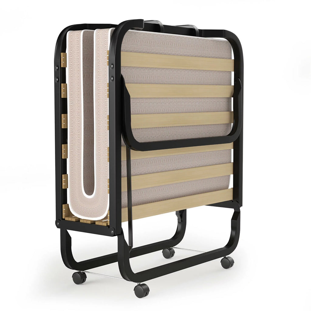 Folding Bed with Memory Foam Mattress Metal Guest Bed W54366