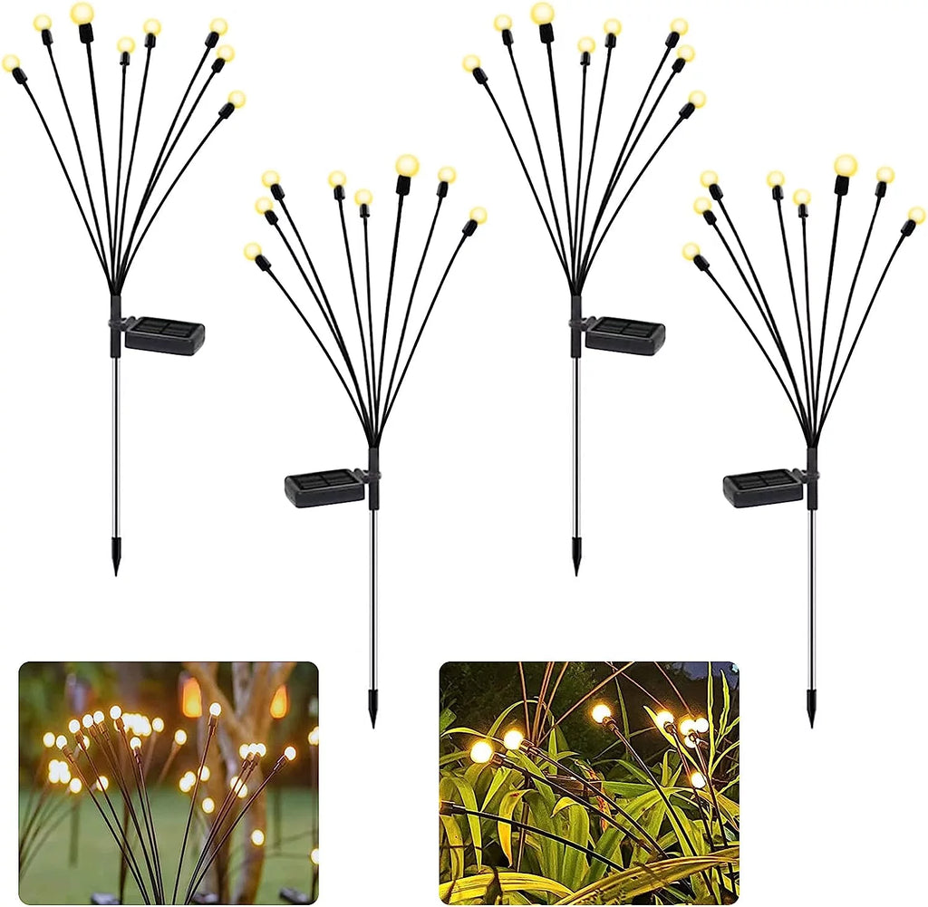 4 Pack 8 LED Solar Powered Waterproof Decorative Garden Lights U456284