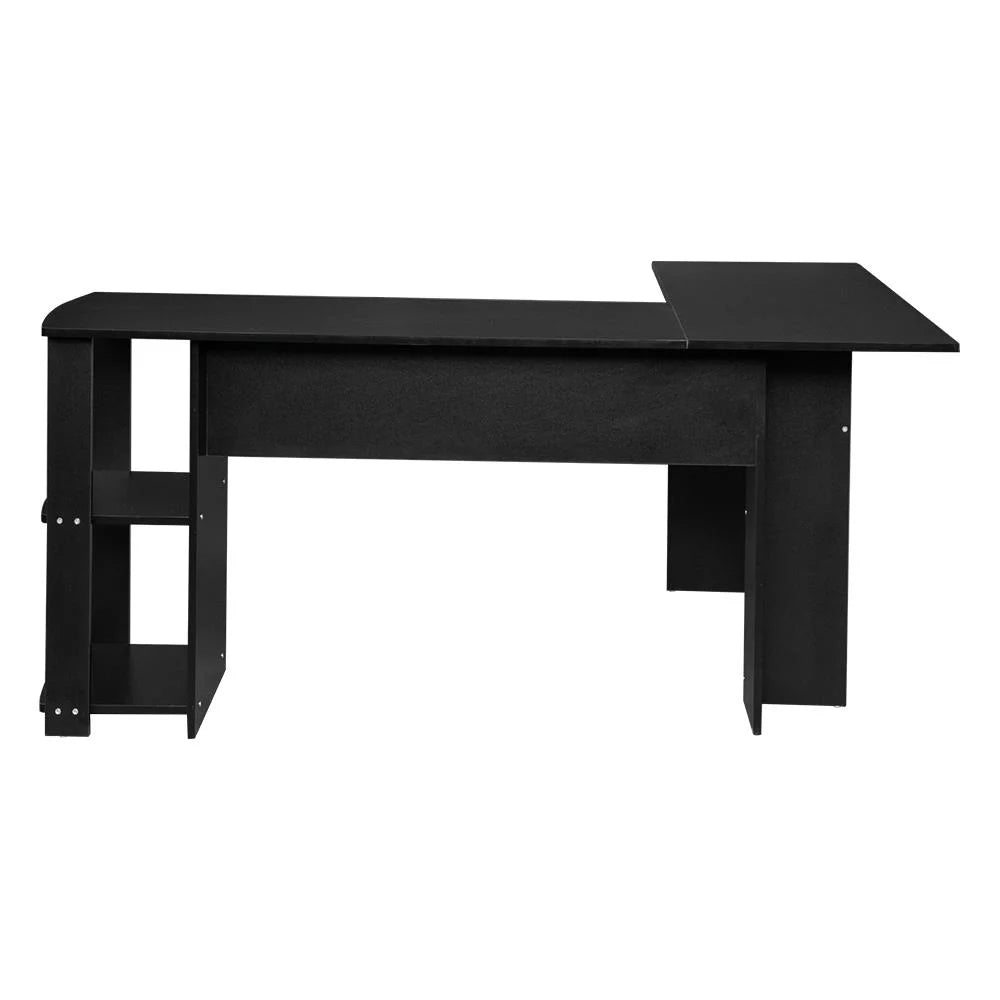 L Shaped Wood Corner Desk with Bookshelves B770732