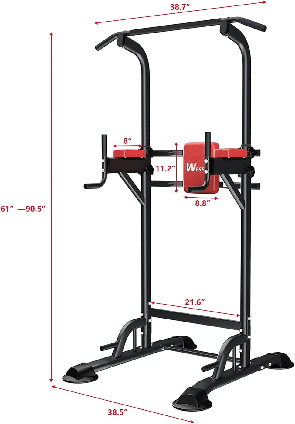 Height Adjustable Power Tower Dip Station S716028