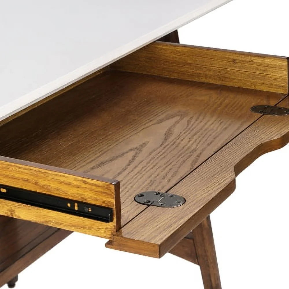 Off White Pecan Wood Desk P550