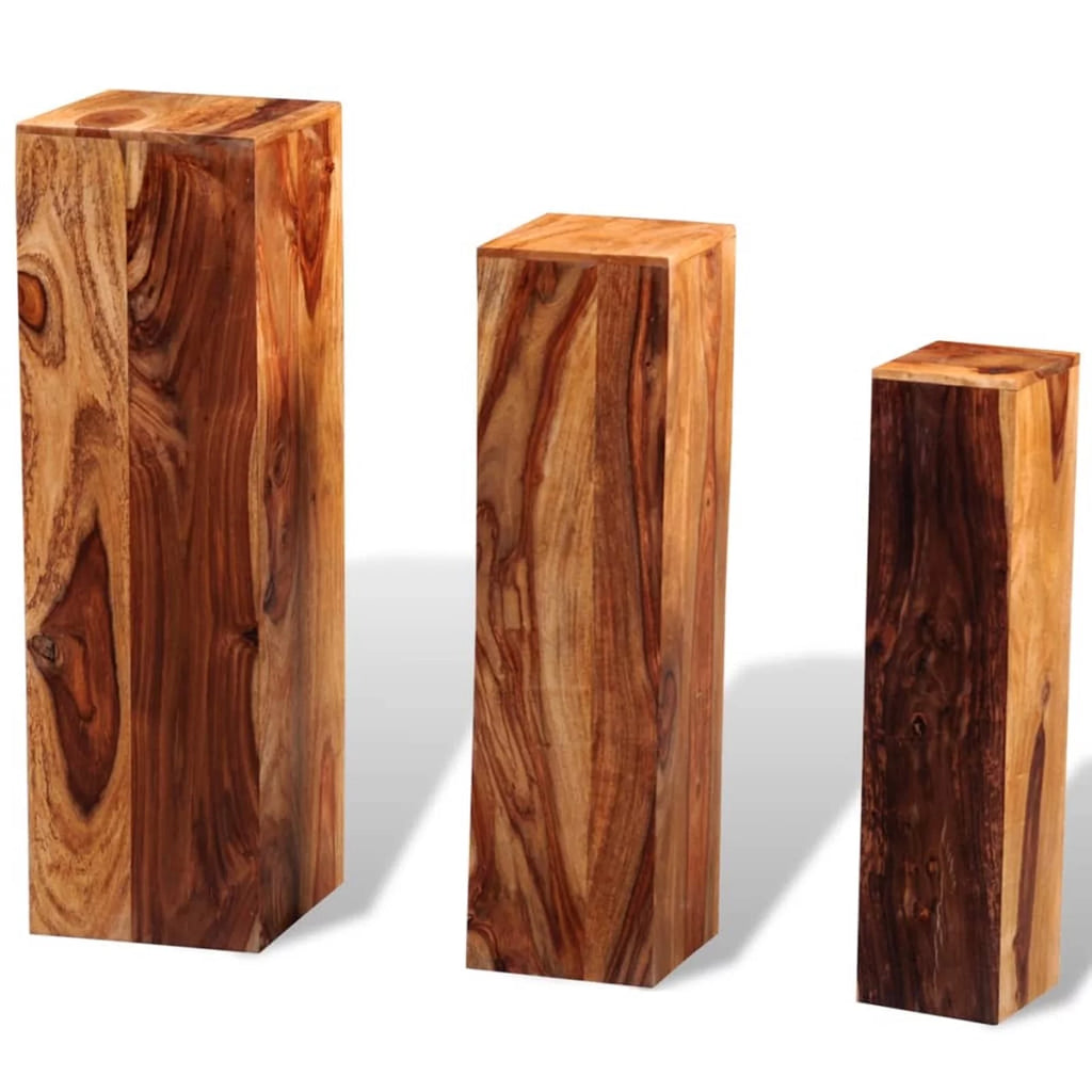 3 Piece Solid Sheesham Wood Stands R340821