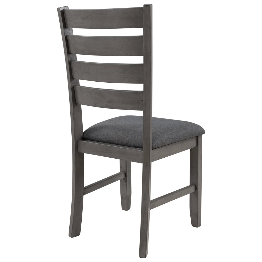 Rustic Wood Dining Table and Chairs Set of 6 Gray P509615