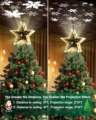 Christmas Tree Topper Lighted with 6 Projection Modes C804549