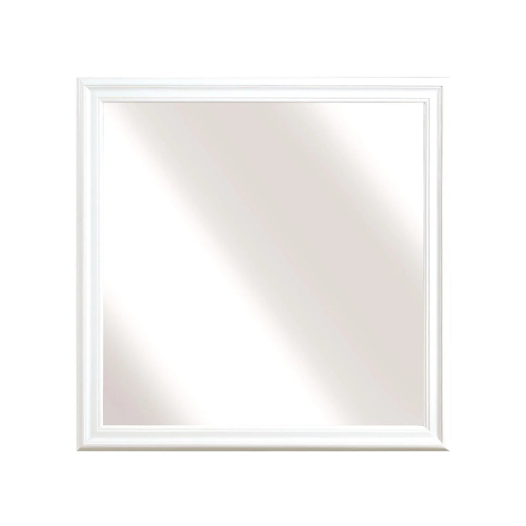 White 4pc Bedroom Set with Bed Nightstand Dresser Mirror X33672