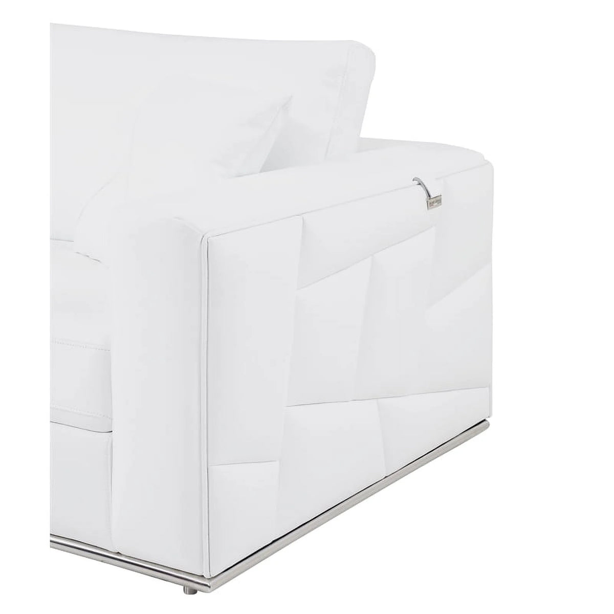 White Italian Top Grain Leather Sectional O298