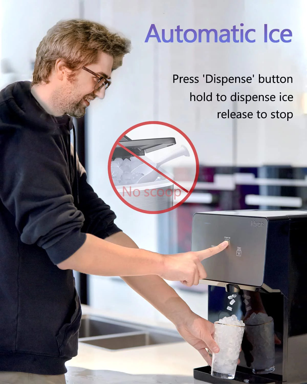 Self Dispensing Countertop Nugget Ice Maker, 32 lbs per Day F588344