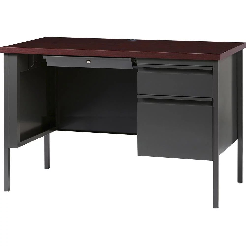 Mahogany Laminate Top Desk with Box and File Drawers W65417