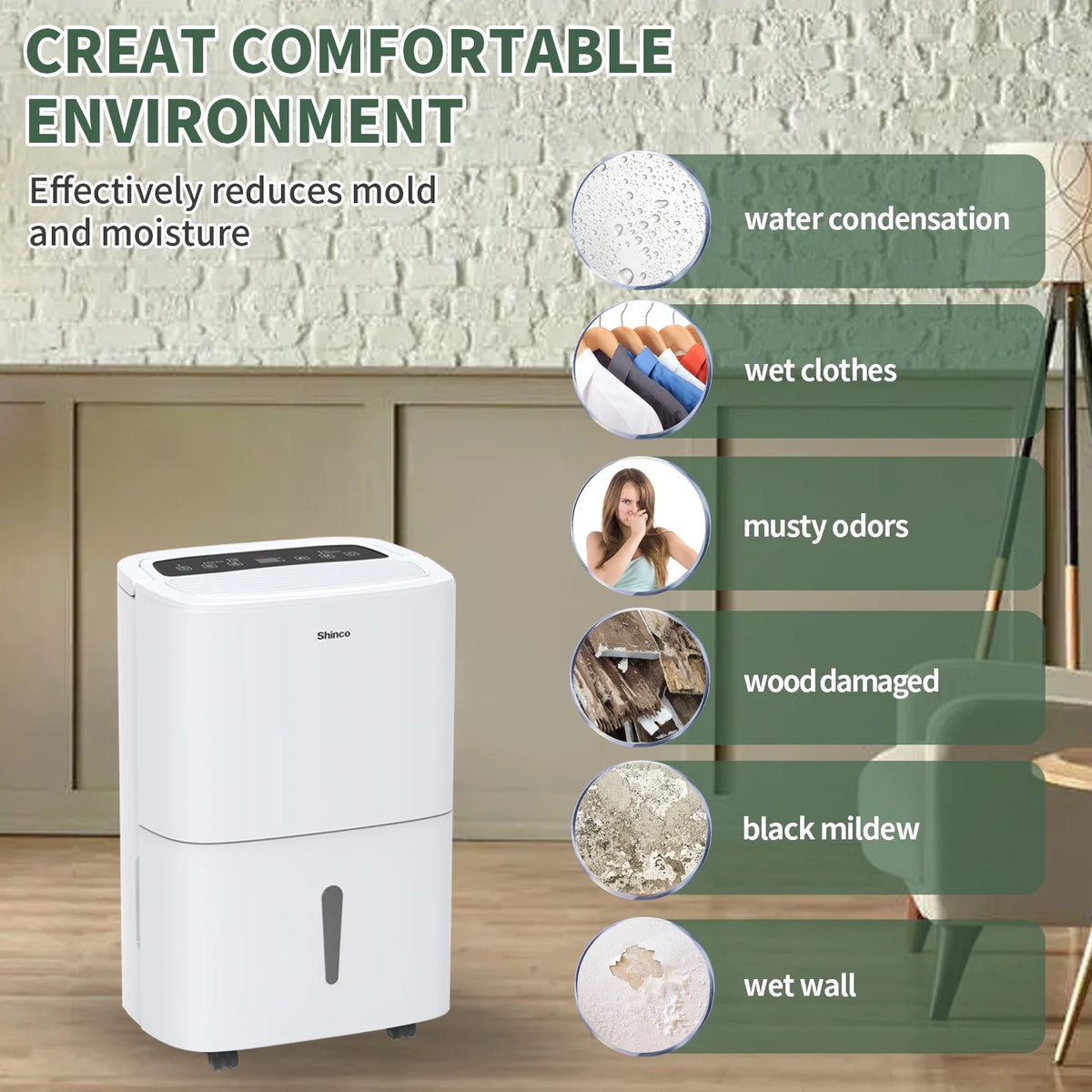 120-Pint Dehumidifier with Drain Hose W7655