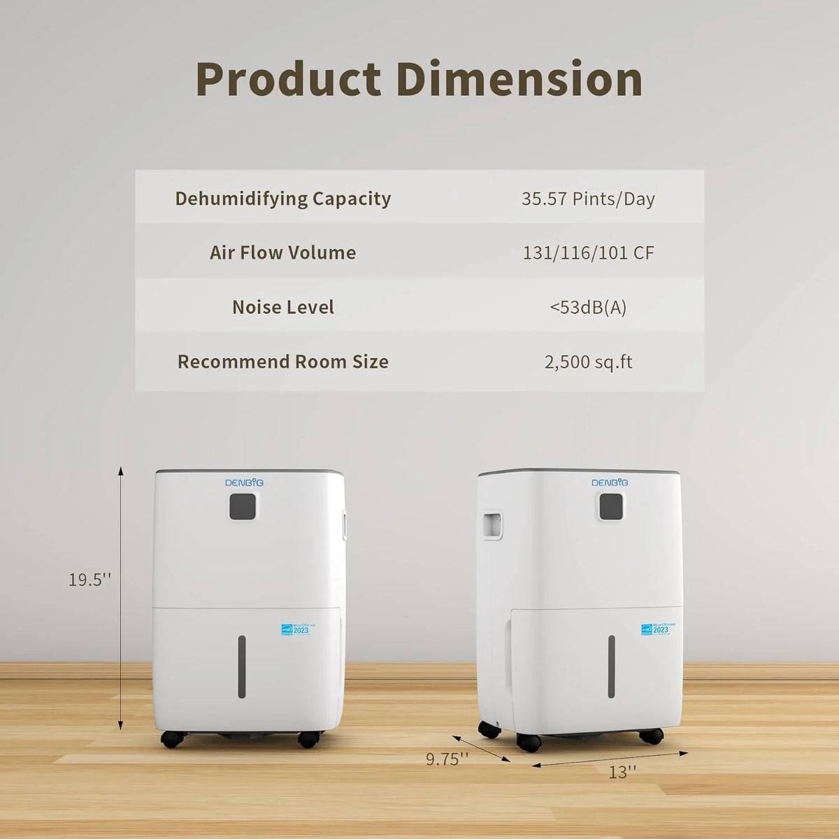 35 Pints Energy Star Certified Dehumidifier with Reusable Air Filter M232