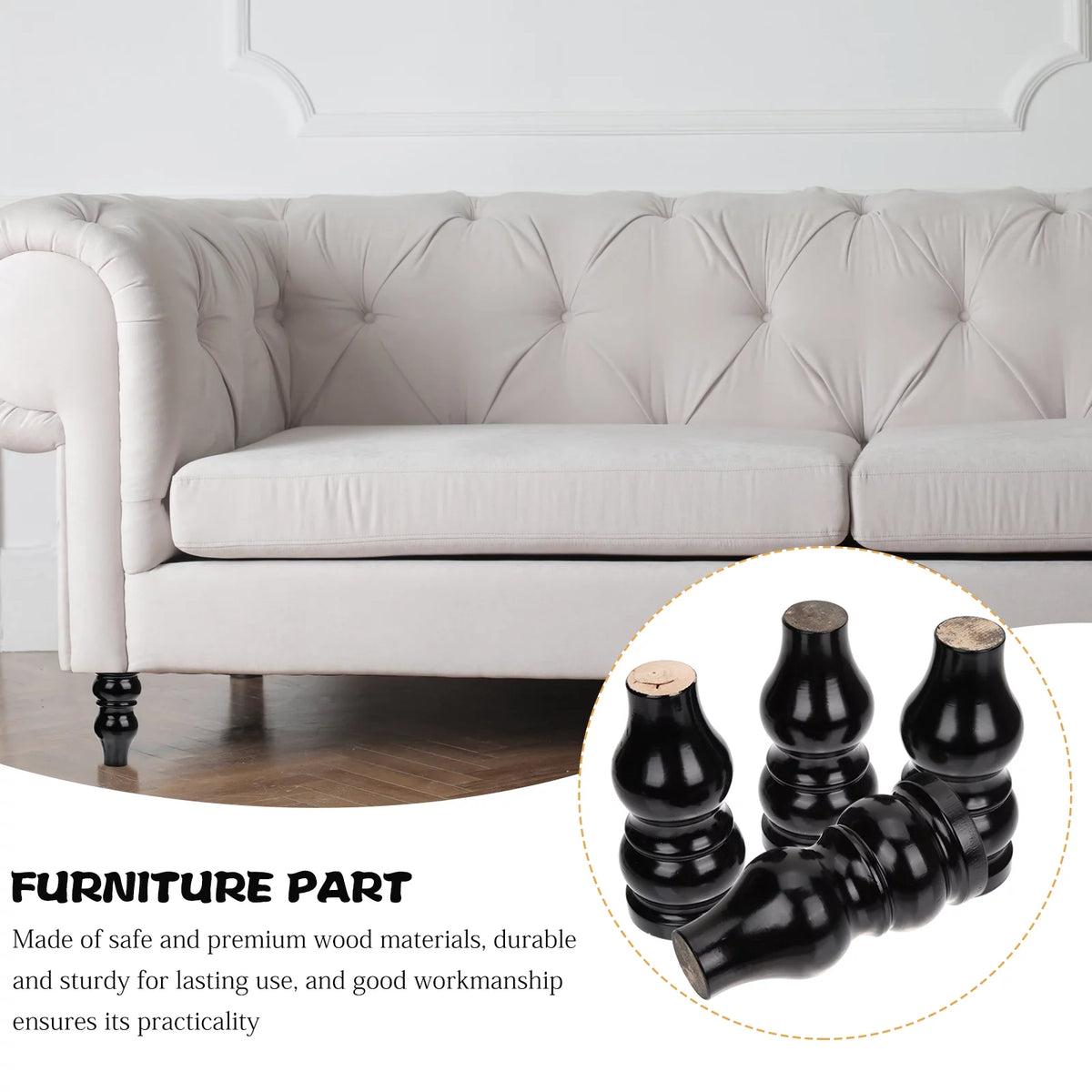 4pcs Wooden Furniture Legs I6291