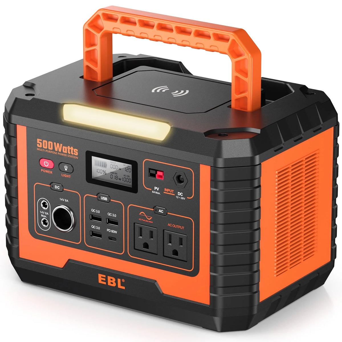 500W Portable Solar Generator Lithium Battery Backup G683998