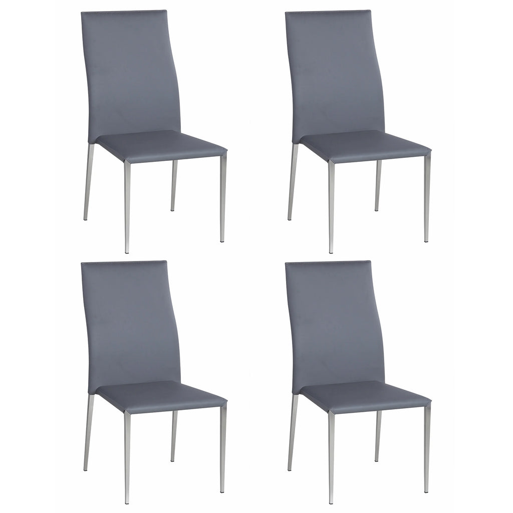 Grey Stackable Dining Chair Set of 4 C3356