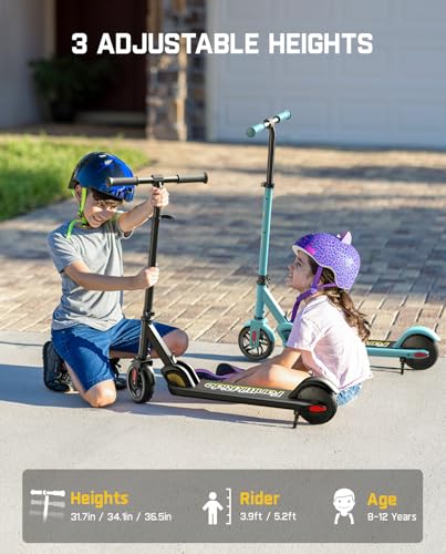 Electric Scooter for Kids 8-12, Adjustable Handlebar, 132 lbs, 40 mins, 5 Miles Range U439392