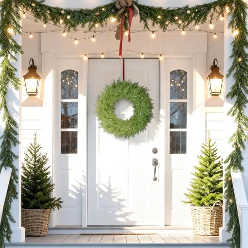22 Inch Artificial Cedar Wreath J831