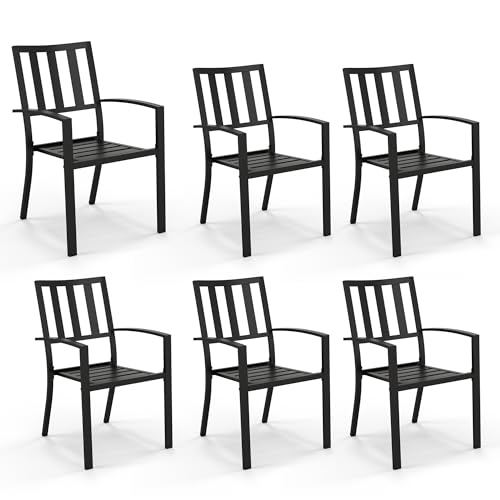 Black Set of 2 Metal Patio Dining Chairs C1040
