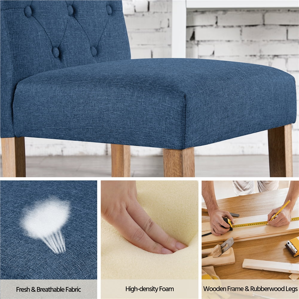 Blue Fabric Upholstered Dining Chair Set of 2 K8123