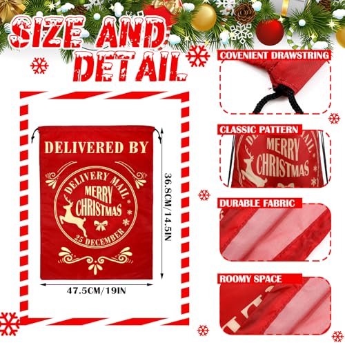 8 Pcs Christmas Drawstring Gift Bags X46387