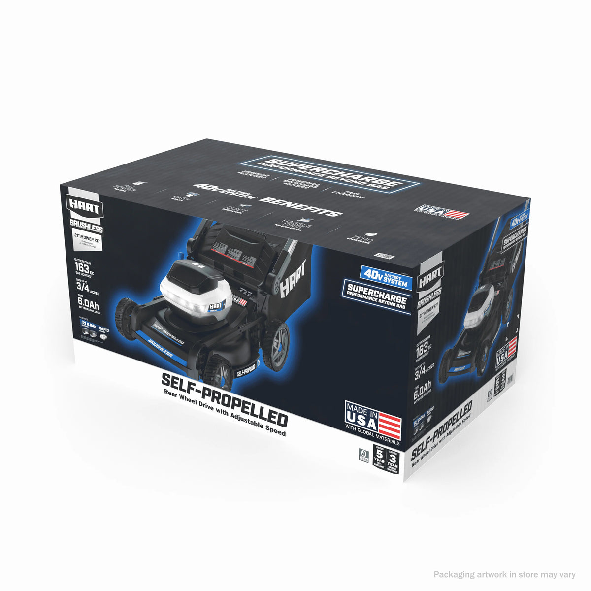21-inch 3-in-1 Self-Propelled Mower Kit with 6.0Ah Lithium-Ion Batteries R755457