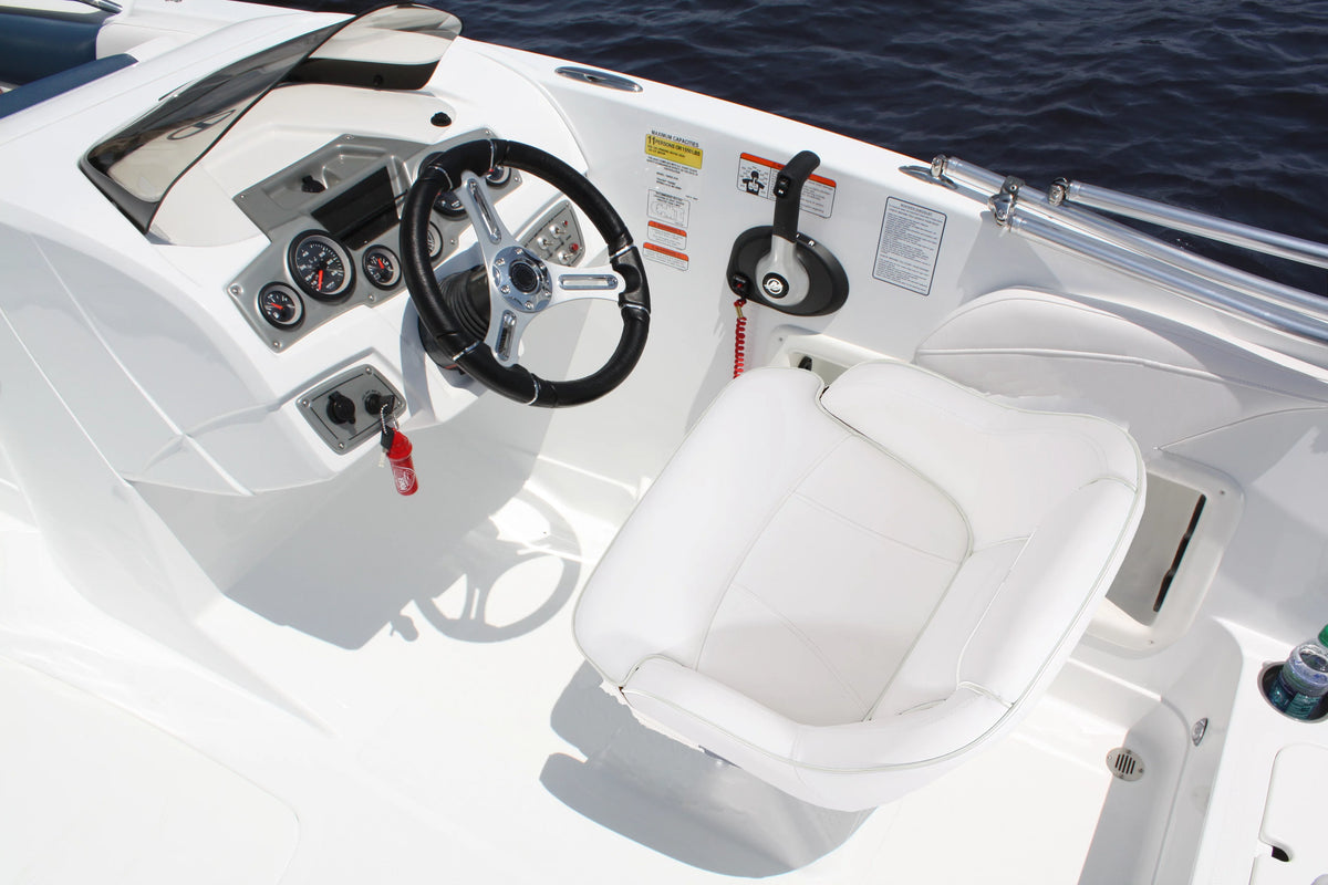 White Pontoon Boat Bucket Seat with Cover O7817