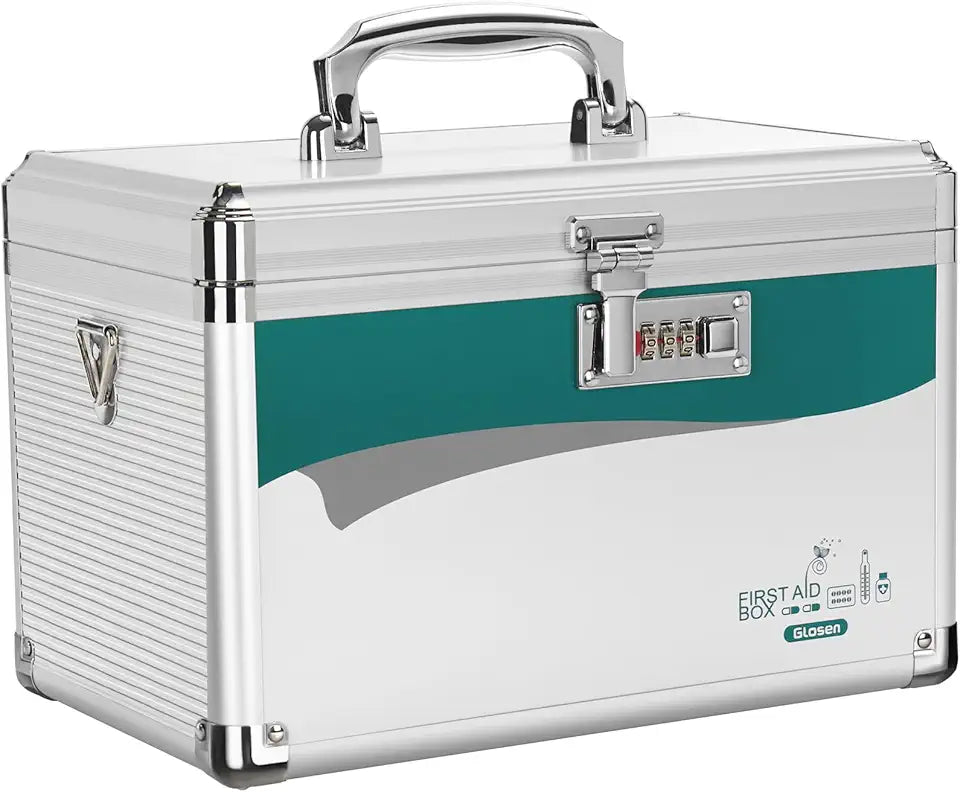 Medicine Lock Box with Combination Lock, 12 x 7.68 x 7.87 Inch Y3347