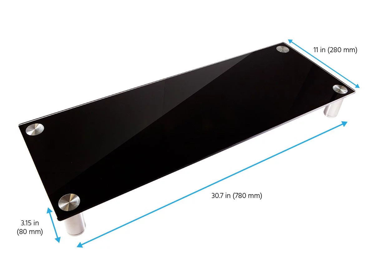Black Glass Desktop Monitor Stand O60694