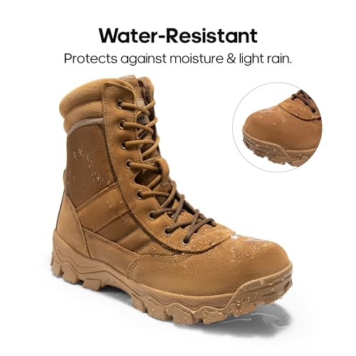 Men's Tactical Work Boots Side Zipper 8 Inches F44347