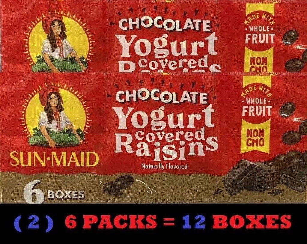 Chocolate Yogurt Covered Raisins 12 Boxes J981