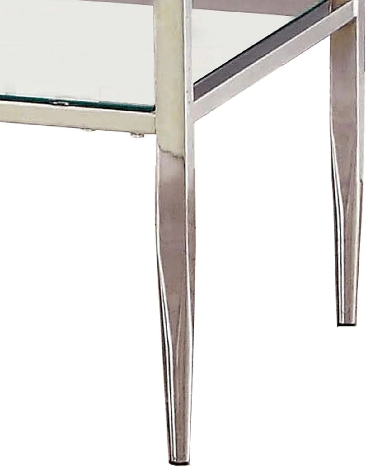 Square End Table with Open Shelf and Chrome Frame N762