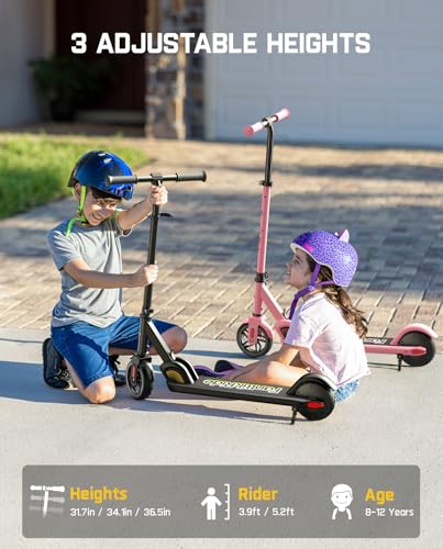 Electric Scooter for Kids 8-12, Adjustable Handlebar, 132 lbs, 40 mins, 5 Miles Range U439392