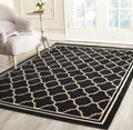 Black/Beige Geometric Indoor/Outdoor Area Rug, 5'3" x 7'7" Y86942
