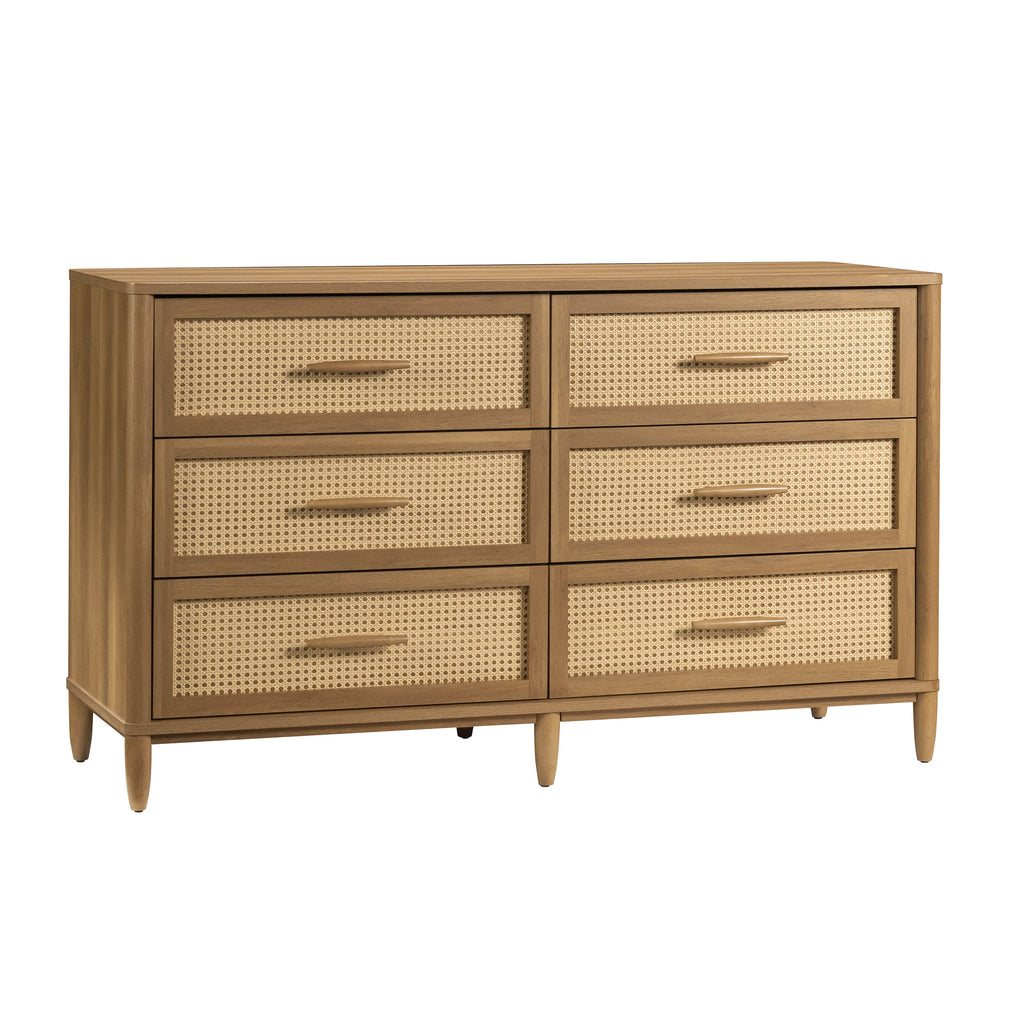 6 Drawer Dresser, Light Honey Finish M817