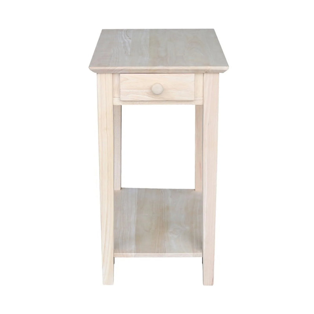 Solid Wood Unfinished 1-Drawer End Table V55802
