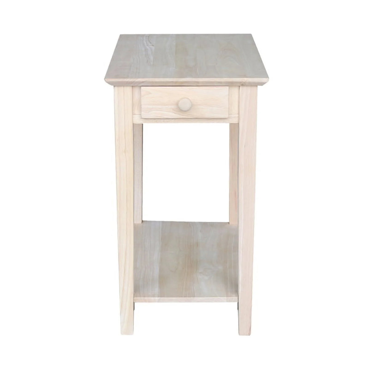 Solid Wood Unfinished 1-Drawer End Table V55802
