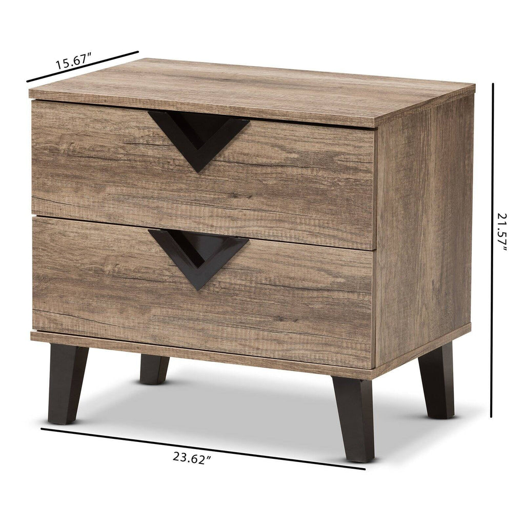 Wood 2 Drawer Nightstand P648009