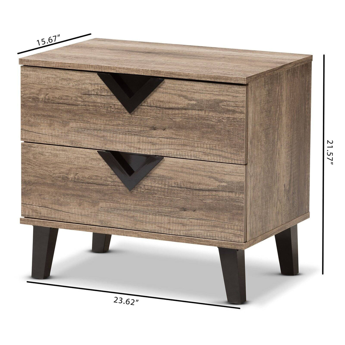 Wood 2 Drawer Nightstand P648009